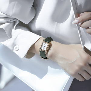 GUOU 6036 Square Watch Simple Square Dial Shell Face Women's Belt Watch Women's Fashion Vintage Women's Watches