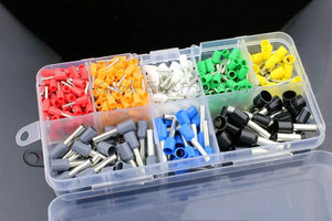 400pcs 8 Size 8 Color Wire Copper Crimp Connector Insulated Cord Pin End Terminal Kit Set