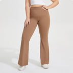 Large Size Women pants Stretch Lulu Sports Yoga Flared Pants Women's Hip Lifting Fitness Contrast Color Trousers KK192 plus size