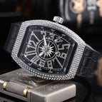 Watch for men FM Barrel-Shaped Quartz Watch Frank Diamond-Embedded Starry Waterproof Watch in Stock 8122