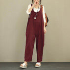 Plus Size Ladies casual pants overalls women jumpsuit Cropped