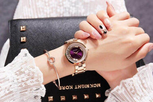 Fashion GUOU 8039 Full Steel Glitter Diamond Ladies Watch Women Watches Women's Watches Gift Clock