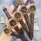 2021 new fashion women's watch personality watch ladies genuine presbyopia leather strap watch