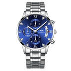 OLMECA Mens Watches Top Brand Luxury Chronograph Watches Full Steel Casual Quartz Watch Fashion Waterproof Business Wristwatch