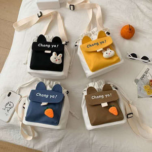 Canvas Bag Women's Bag 2022 New Ins Messenger Bag Lovely 2022 Student Literature and Art One Shoulder Mobile Phone Bag