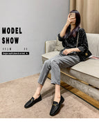 New fashion large size single shoes women's British style loafers small leather shoes women 988-53