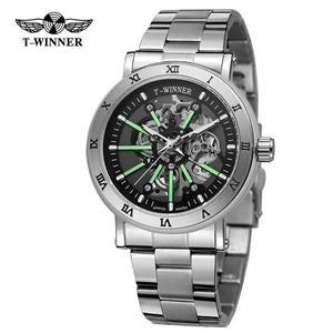 New Forsining Style Men's Fashion Casual Hollow Mechanical Movement Automatic men business Watch SLZe257