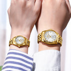 CHENXI Men's Women's Watch Waterproof Business Watch Female Men's Gold fashion quartz Couple Watch CX004A