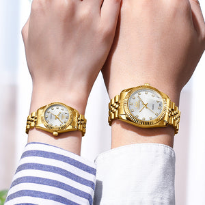 CHENXI Men's Women's Watch Waterproof Business Watch Female Men's Gold fashion quartz Couple Watch CX004A