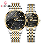 CHENXI Business Dual Calendar Watch Couple Steel Strap Watch in Stock Men's and Women's Quartz Watch CX-8212A inter-gold