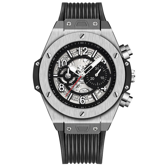 KIMSDUN Watch Men's Fashion Silicone Automatic Skeleton Mechanical men's casual Watch K-523A