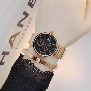 GUOU 8140 Top Luxury Watch Women Watches Auto Date Multifunction Ladies Watch Fashion Full Steel Bracelet Clock saat relogio feminino