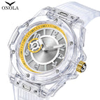 ONOLA ON3837 2023 Fashion Men's watch New Net Red ONOLA watch Transparent Case Multi-Function Luminous Waterproof Men's quartz Watch Women's