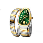 Missfox watch women's fashion personalized snakehead Bracelet Stainless Steel Diamond snake watch women