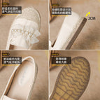 Fisherman's shoes women's spring and summer 2022 new lace pearl fisherman shoes women's grass woven shoes women's slip-on shoes 663-7