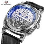 New Forsining Men's Fashion Casual Dragon Tiger Leopard Pirate Pattern Automatic Mechanical men business Watch SLZe255