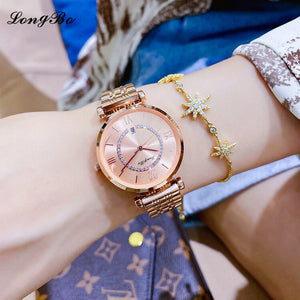 Longbo female watch fashion star live hot elegant quartz watch waterproof office lady watch 83365