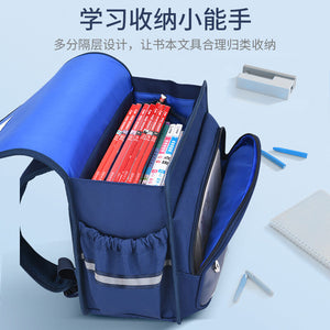 Primary school schoolbags new 1-6 grade horizontal version breathable load-reducing spine backpack boy large-capacity backpack 6695