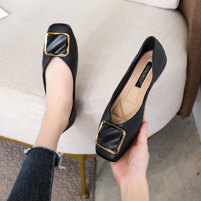 Flat sole shoes 2022 new spring and summer scoop shoes women fashion office lady student's soft shoes 555-10