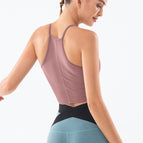 Women's sports Bra hollow gathering dancing yoga vest TOP Y26b0465