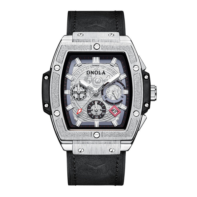 New ONOLA ON6825 Watch for men Multifunctional Quartz Watch Men's Leather Waterproof Watch