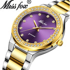 Missfox New Women's Watch Quartz Watch Gold High-end Diamond Ladies Watch 2742