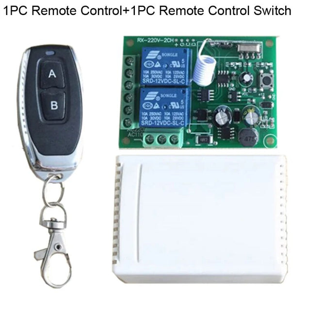 433Mhz Remote Control Switch for Light,Door, Garage Universal Remote AC 85V ~ 250V 110V 220V 2CH Relay Receiver and Controller