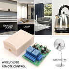 433Mhz Remote Control Switch for Light,Door, Garage Universal Remote AC 85V ~ 250V 110V 220V 2CH Relay Receiver and Controller