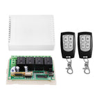 433Mhz Universal Radio Receiver Relay Remote Control Switch DC 12V 4CH Relay Receiver Module+RF Remote Controller Transmitters