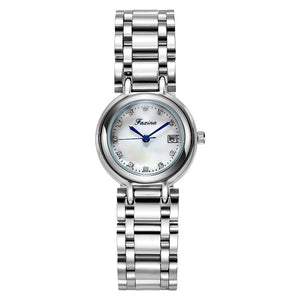 Women's Watch Steel Band Fashion Simple Shell Watch Women's Quartz Band Calendar Display Gifts for Lady