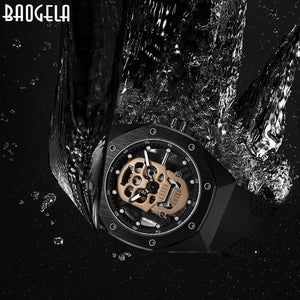 BAOGELA Skull Silicone Men's Watch Waterproof Luminous Sports Quartz Watch 1902