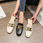 Shallow mouth thick heel square head single shoes women's 2021 autumn new British style small leather shoes soft sole women's 189-5