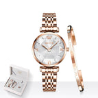 OLEVS New Women Luxury Jewel Quartz Watch Waterproof Stainless Steel Strap Watch For Women Date Clock casual watch