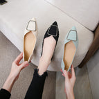 Pointed single shoes women's spring 2022 new flat bottom shallow mouth single Korean version leisure soft bottom pea shoes women's a222-10