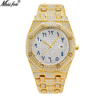 MISSFOX watch hip-hop high-end full diamond waterproof calendar men's watch V301 quartz watch