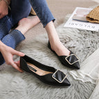Korean shoes women 2022 new flat sole single shoes women's large size pointed head shoes office lady causal flat shoes 222-4