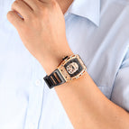 SKONE Space-Time Men's Outdoor Sports Watch New diamond-set openwork skull quartz watch 5146-1