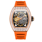 ONOLA ON3838F 2023 Fashion Square Diamond New Hollow Automatic Mechanical Watch Men's Silicone strap Waterproof watch