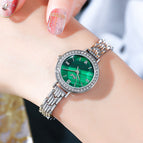 GEDI new watch women's light luxury fashion round quartz small green watch student Bracelet women waterproof watch 22001 steel