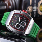 Men's watch 6-Pin Running Seconds Quartz Men's Watch European Barrel-Shaped Watch Multifunctional Watch 9791