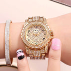 GEDI 2036 Fashion Casual Watch Hot Sale Women Elegant Luxury Stainless Steel Waterproof Ladies Diamond Rhinestone Analog Quartz