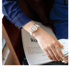 GUOU watch women's fashion trend large dial leather quartz watch retro wild waterproof ladies watch 6044