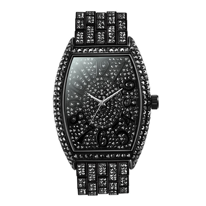 MISSFOX V319 Watch fashion diamond  barrel full diamond large dial quartz men's casual Watch