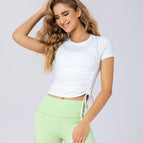 2021 summer new yoga shirt quick-drying sports women's round neck fitness training running yoga short-sleeved T shirt 8232