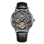 KIMSDUN Tourbillon Engraved Hollow Automatic Mechanical Watch Men's Waterproof Business Watch K-2031A
