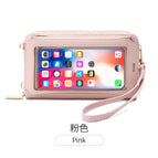 Touch screen mobile phone bag female diagonal RFID anti-theft brush multi-function shoulder transparent mini small bag wallet mobile phone bag SJ623