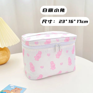 Cartoon cosmetic bag portable large-capacity storage bag ins travel wash cosmetics storage bag