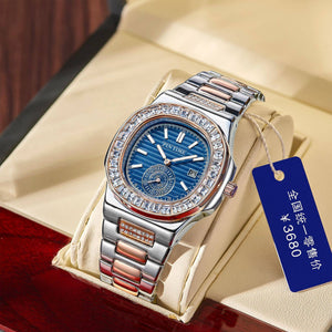 PINTIME watch men's casual explosive quartz calendar business trend waterproof steel fashion men watch