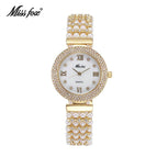 MISSFOX Watch for women fashion trend diamond pearl strap ladies quartz watch 2300/2180