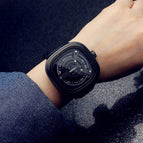 Punk Square Turntable Boys Watch Trendy Men's Turntable Fashion Clock All-Match Belt Quartz Watch 58991